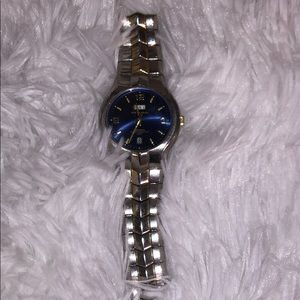 Milan Mens silver and blue watch